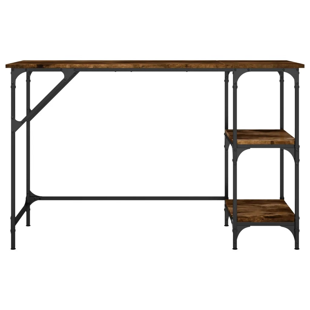Scrivania-Scrivanie per ufficio e studio-Scrittoio Rovere Fumo 120x50x75cm Metallo e Legno Multistrato