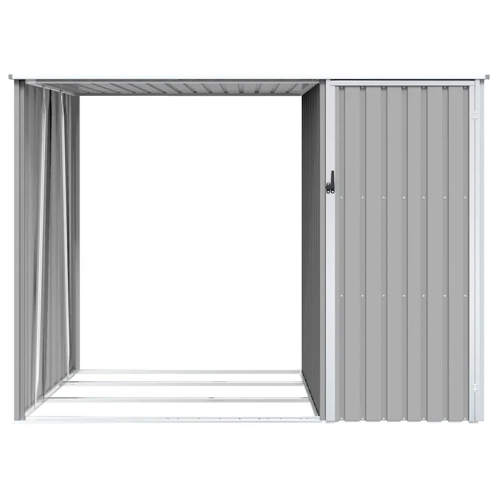 Capanno per Legna Grigio 245x98x159 cm in Acciaio Zincato