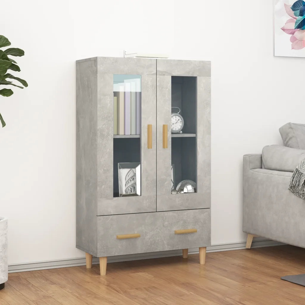 Credenza | Madia | Buffet da pranzo | Armadio da pranzo Grigio Cemento 70x31x115 cm in Legno Multistrato