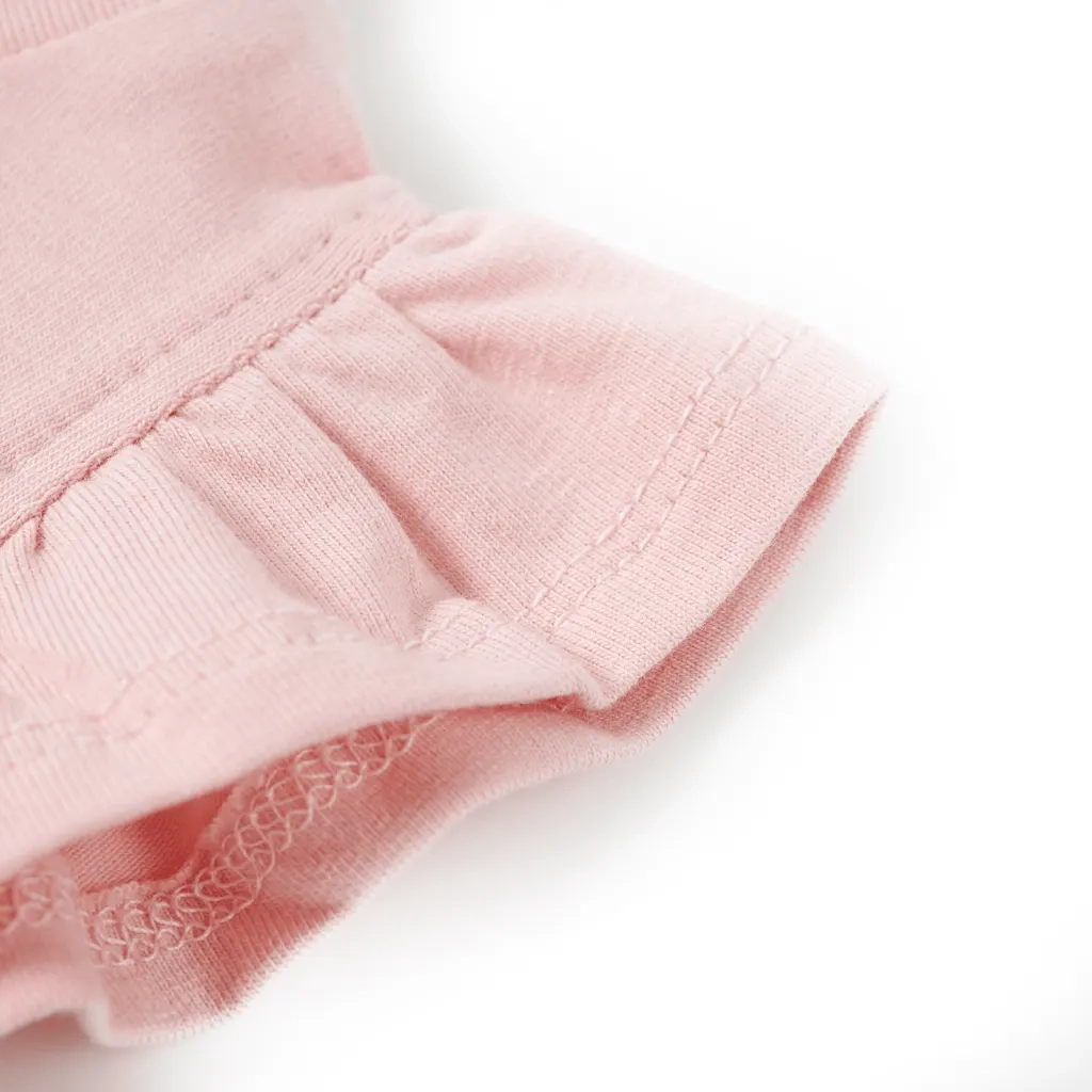 Maglietta da Bambina con Maniche Volant Rosa Chiaro 104 10500