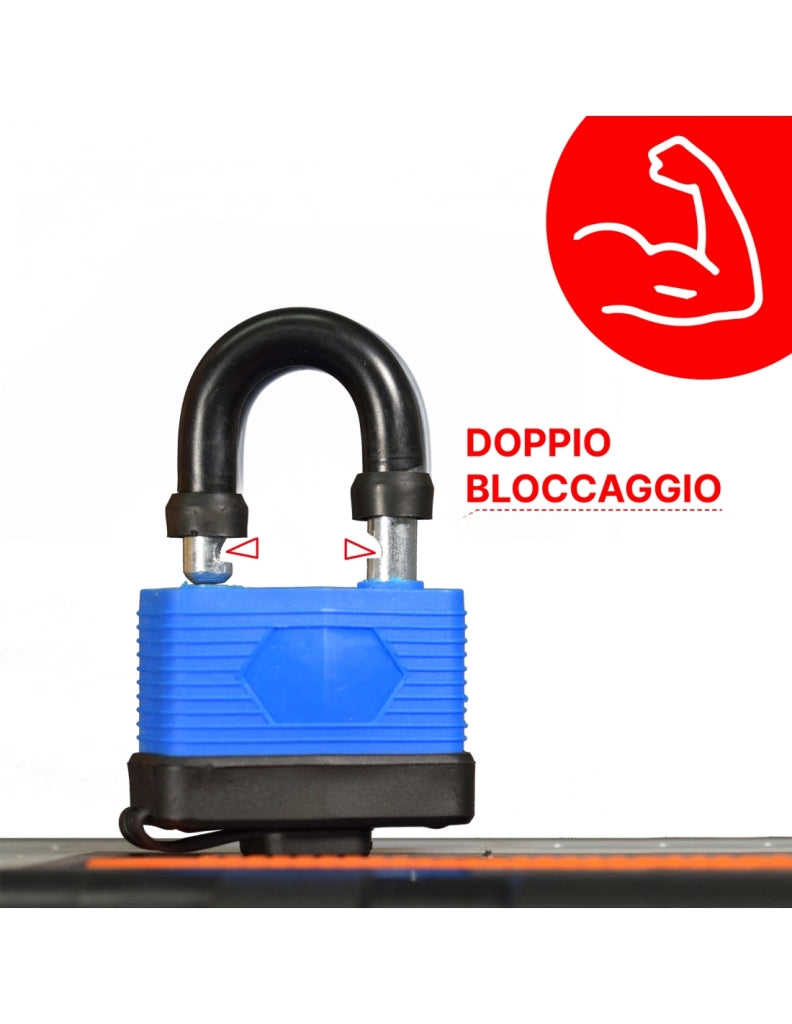 Lucchetto a lamelle, acciaio, da esterno, 40 mm, rivestito in PVC, 2 chiavi in ottone nichelato – THIRARD