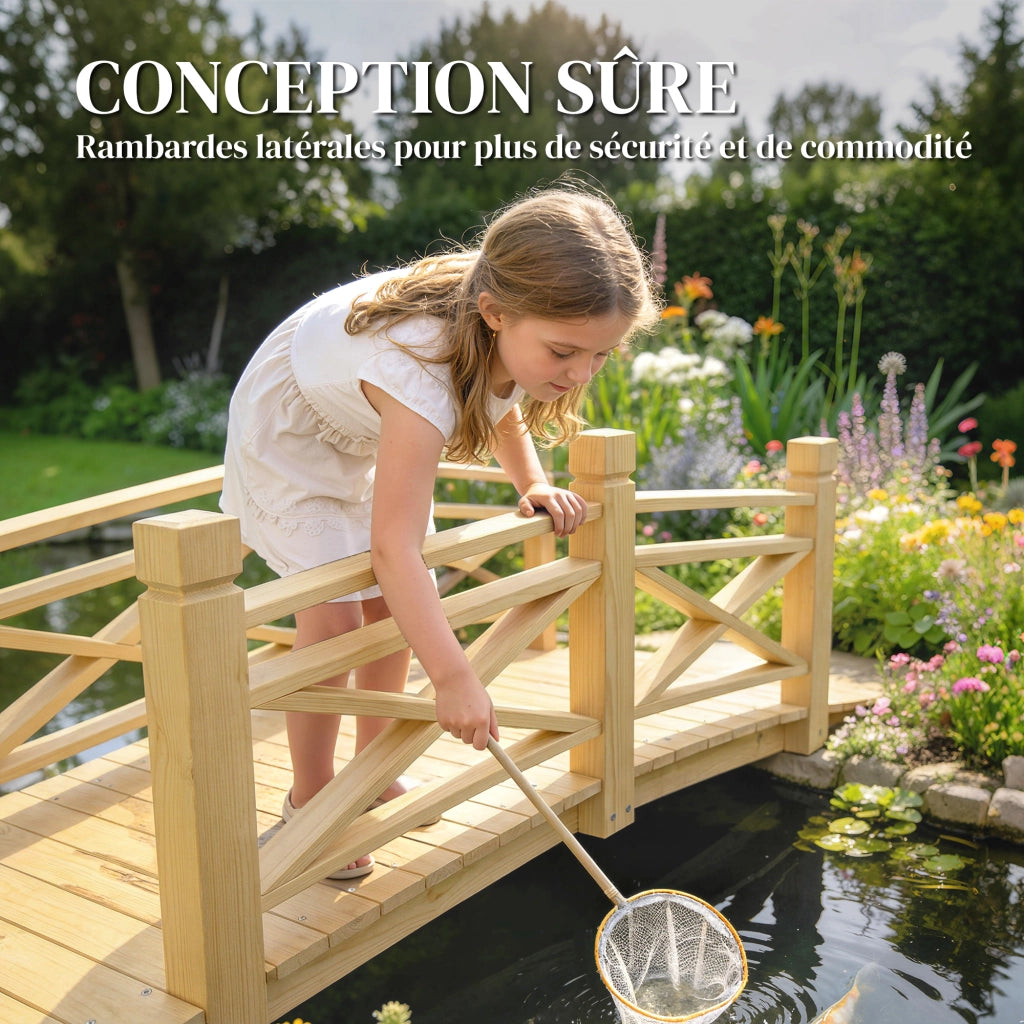 Ponticello da Giardino in Legno ¨C zephmum ¨C Naturale 174x78x57.5 cm
