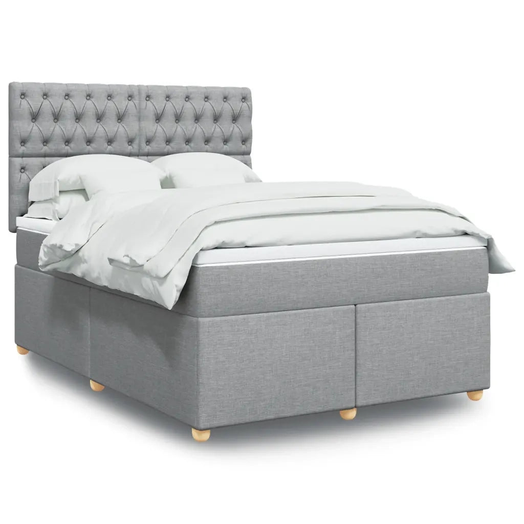 vidaXL Giroletto a Molle con Materasso Grigio Chiaro 140x200cm Tessuto
