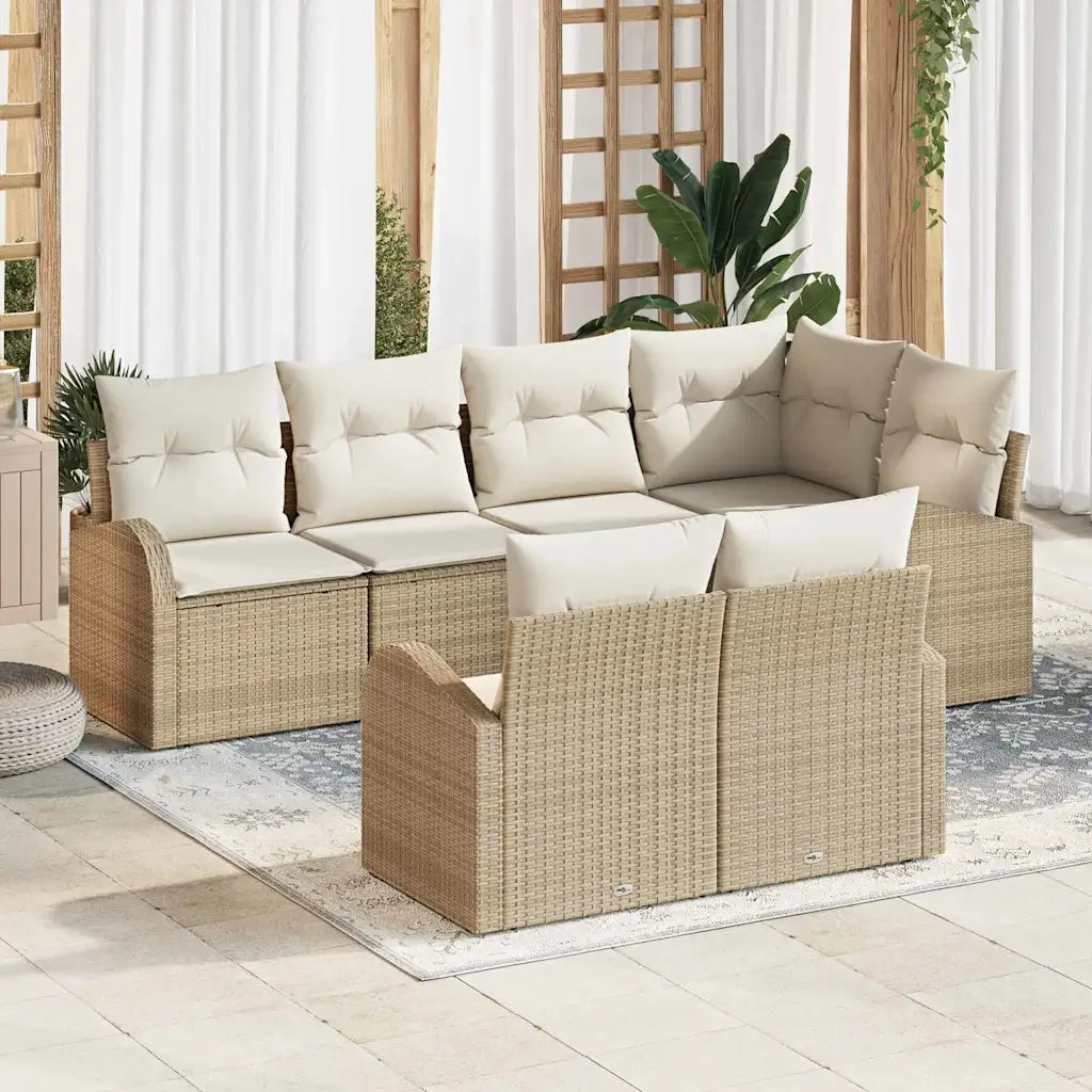 Set Divano da Giardino Beige polyrattan 3346081