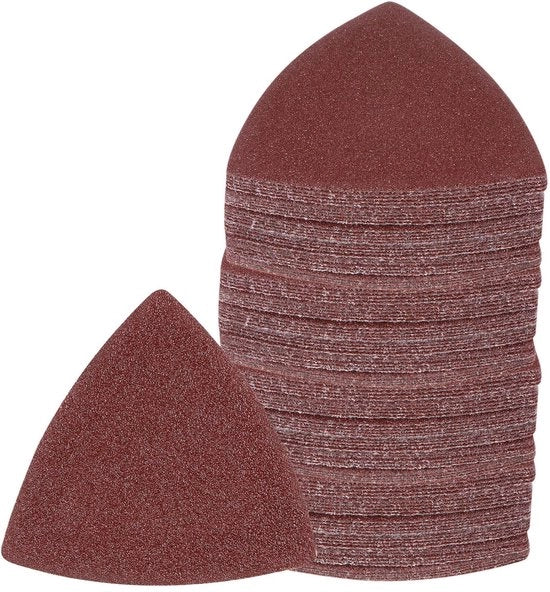 Set di carta abrasiva a forma triangolare 80 - Set di carta abrasiva - Carta abrasiva 125mm - Carta abrasiva fine - Carta abrasiva all'ossido di alluminio - Adatto per legno e metallo - Set di dischi abrasivi