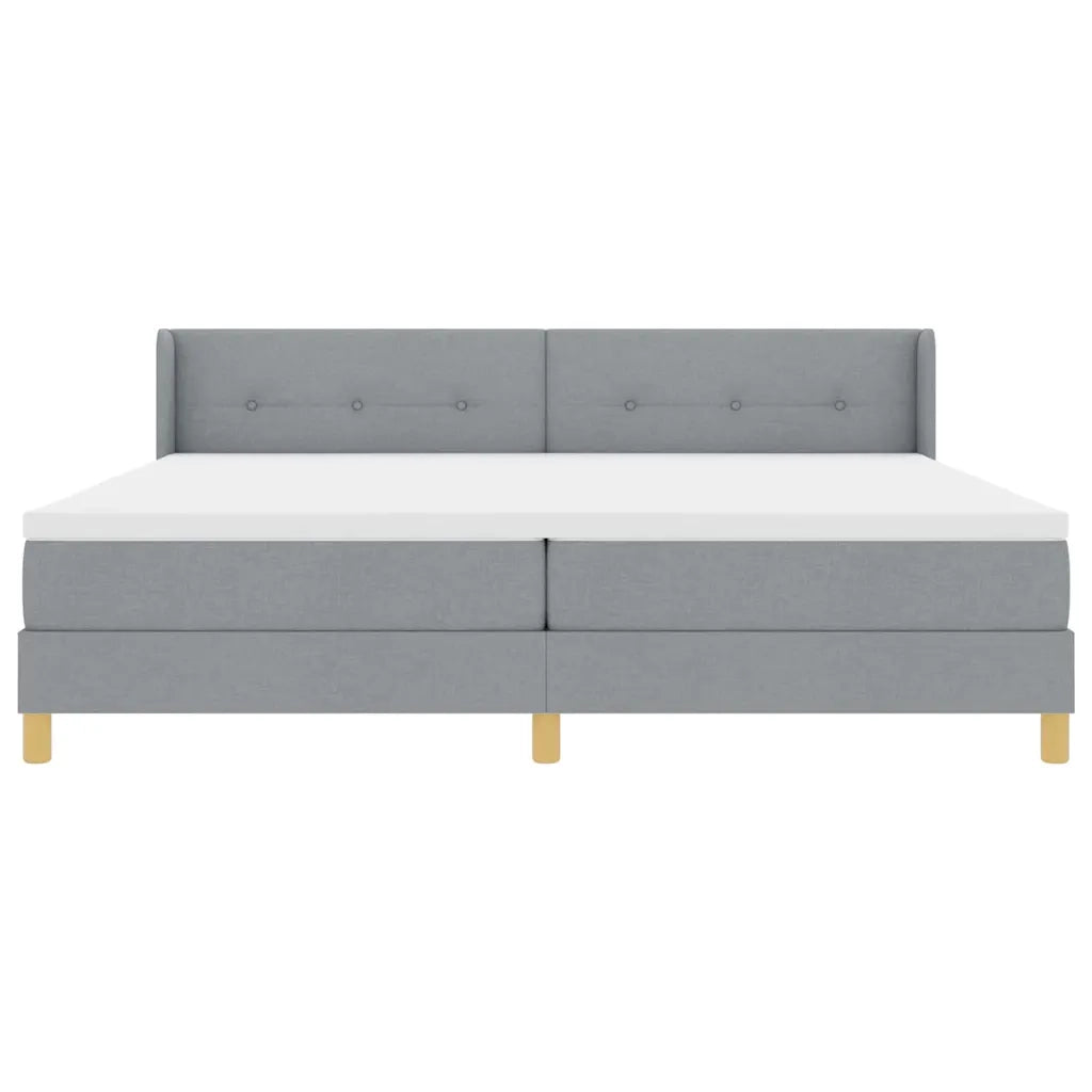 Letto a molle Grigio chiaro 200 x 200 cm Poliestere 3341314