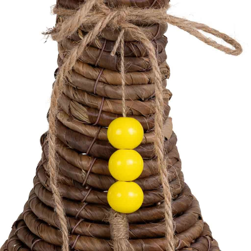 Vaso in foglia di banano naturale marrone, D21,5x57h cm