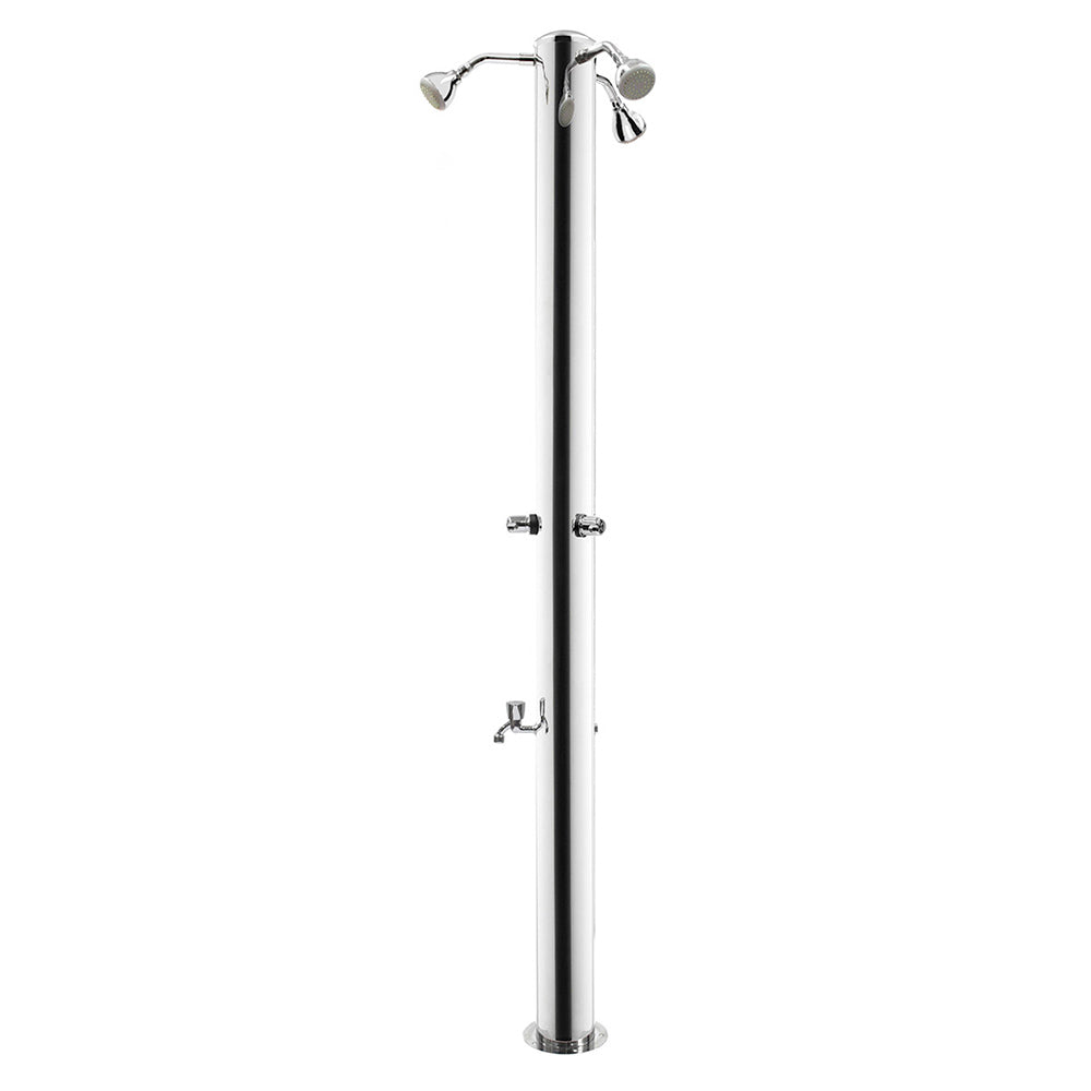 Doccia da Giardino Tripla 3 Rubinetti e Lavapiedi ATI Docce MUL-3R Inox Anodizzato