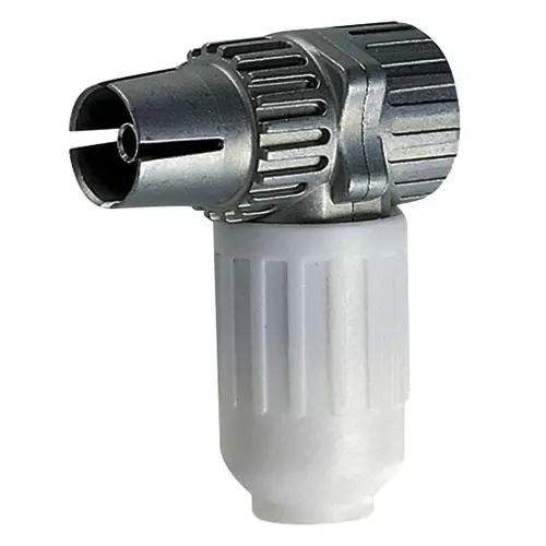 CONNETTORE TV-RD-SAT FEMMINA 90° BIANCO