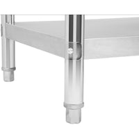 Tavolo da lavoro professionale in acciaio inox gambe regolabili con bordo 100 x 60 cm 3614079/2