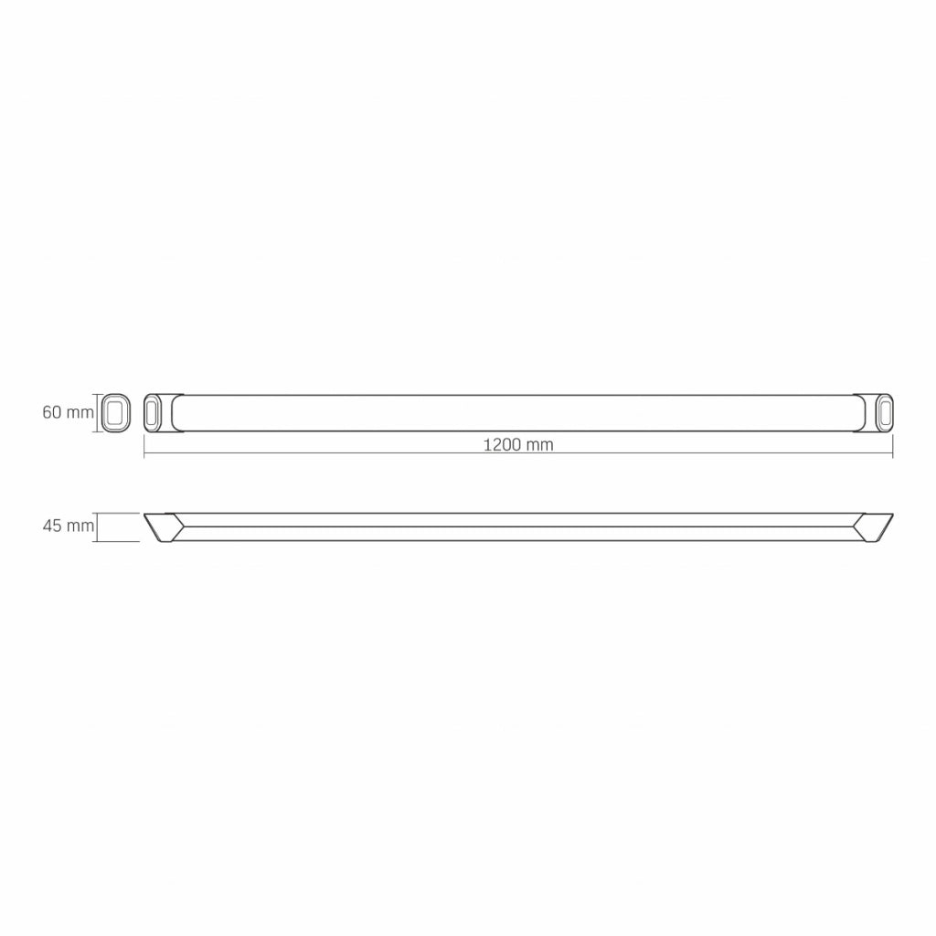 Plafoniera LED Videx 120cm 72W 8000lm 5000K IP20 nera