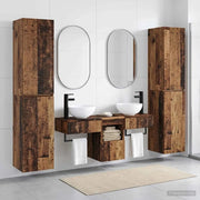 Set di mobili per il bagno 5 pz Legno antico 33 x 34,5 x 160 cm 3406011