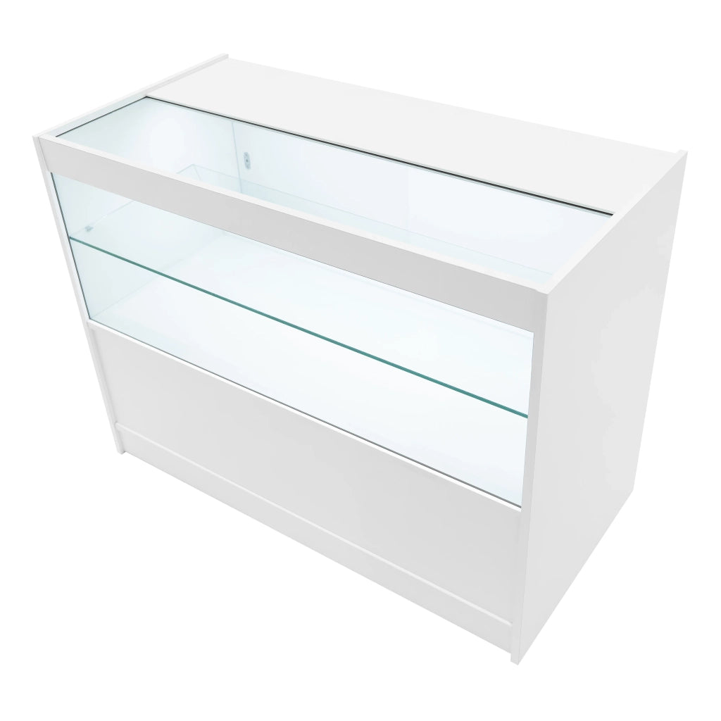 Set Banconi Bianco Selene LED C1200 CM60 con Serratura e Vetrina Espositiva
