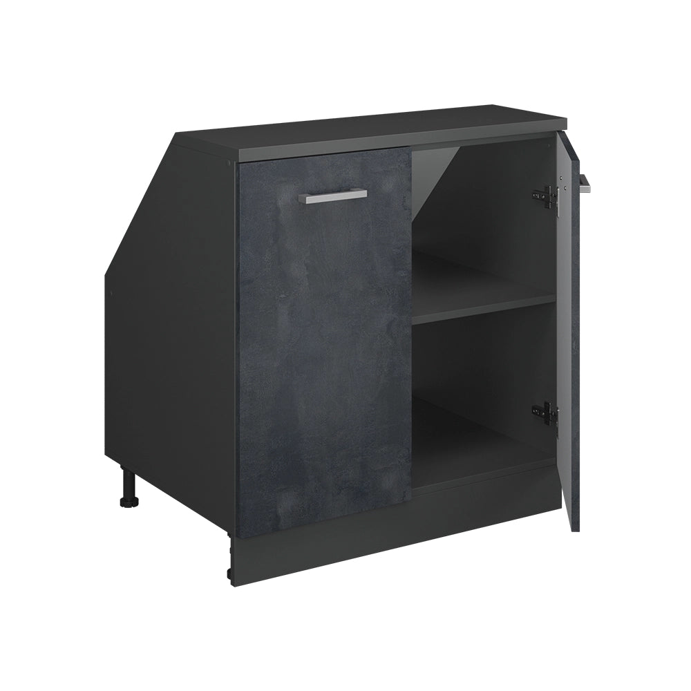 Mobile sottotetto Rion Calce nera/Antracite 80 x 83.8 cm con 2 porte, carcassa 60 cm profondità Vicco