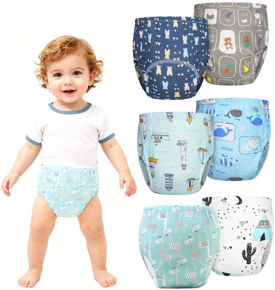 Set di 6 pantaloncini per allenamento per bambini - Pantaloncini per allenamento per bambini - Asciugamani in cotone per bambini - Lavabili - Riciclabili - Adatti a bambini di entrambi i sessi - Taglia 100