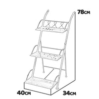 Ophelia - scaffalle in metallo anticato a 3 ripiani - 40x34x78 cm