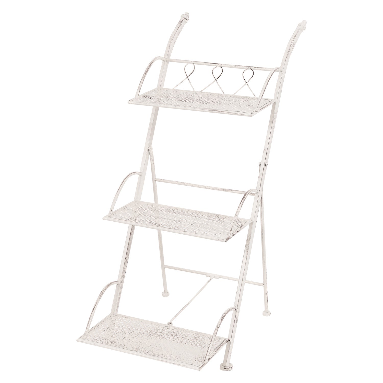 Ophelia - scaffalle in metallo anticato a 3 ripiani - 40x34x78 cm