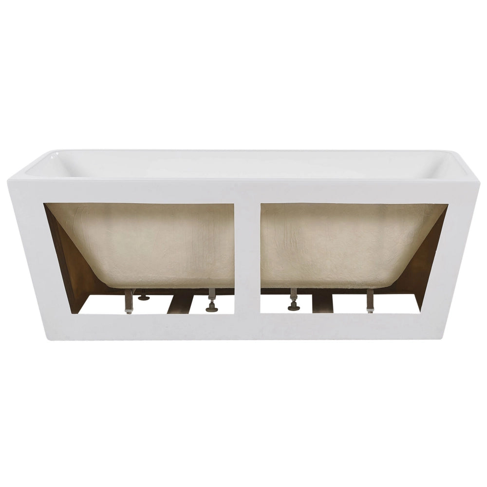Vasca da bagno bianca in acrilico sanitario ovale singola 170 x 80 cm dal design minimalista