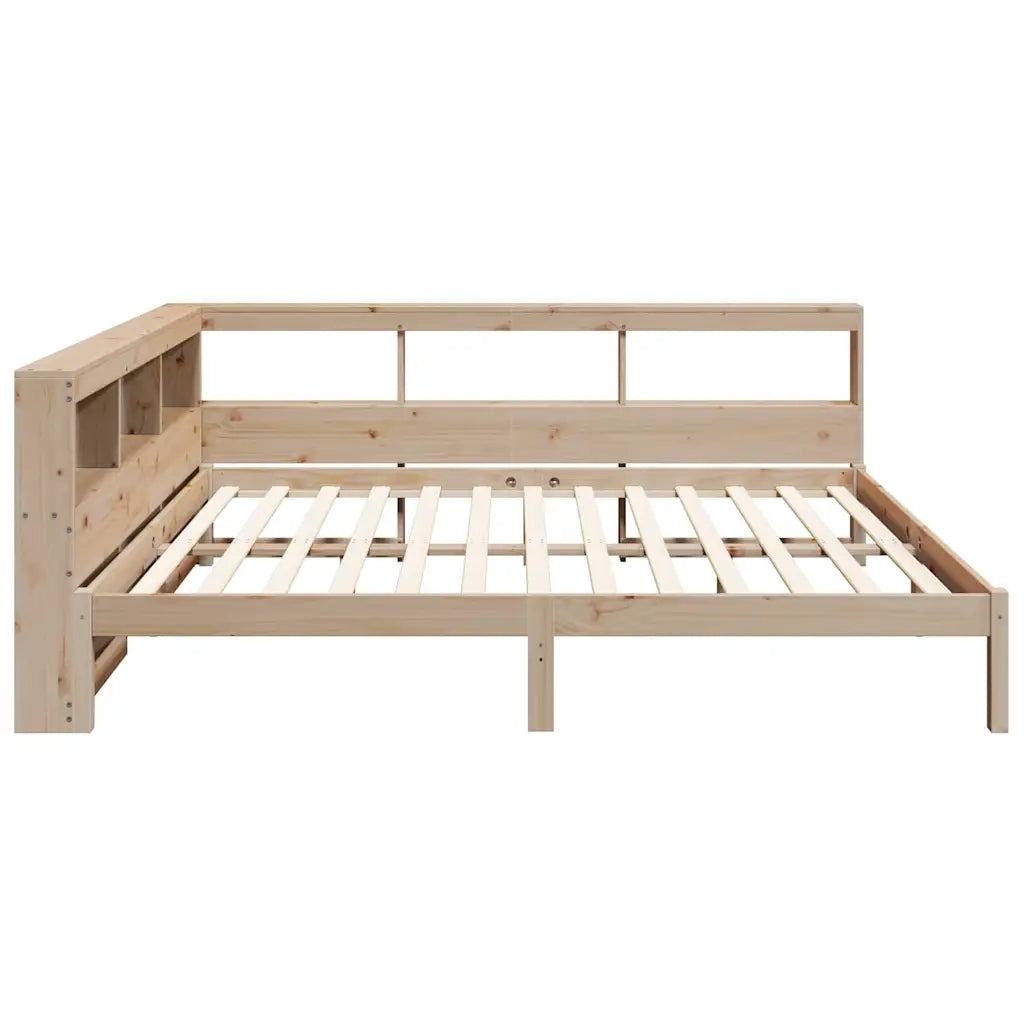 Letto Libreria senza Materasso-Struttura Letto contenitore 160x200 cm in Legno di Pino 412737
