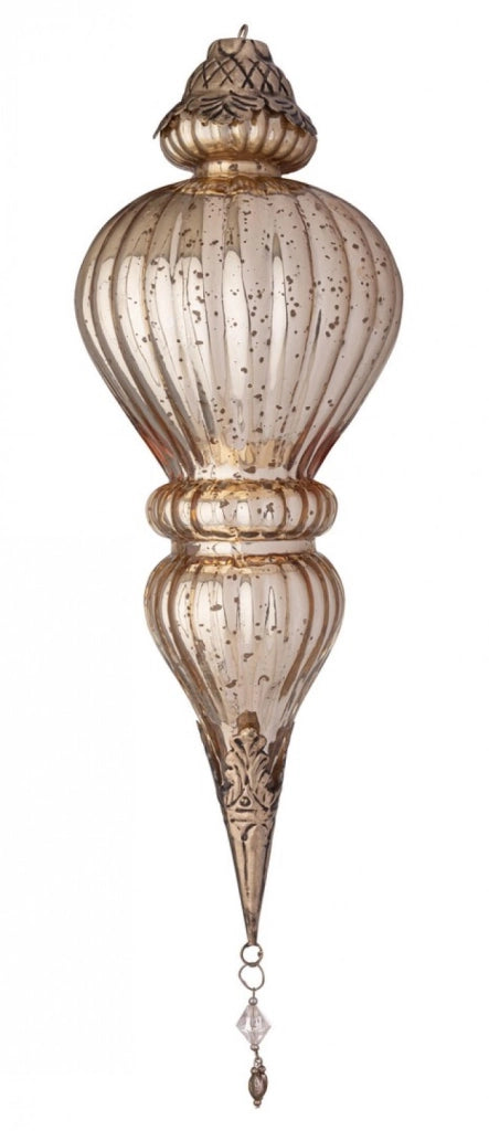 Pendaglio vetro Blaze goccia champagne lucido H37