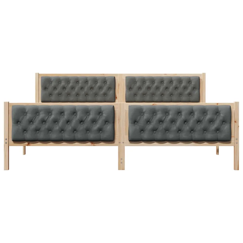 Struttura del letto Grigio scuro 200 x 200 cm Pino massello