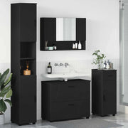 Set di mobili per il bagno con cassetto con porta 4 pcs Nero 3393054