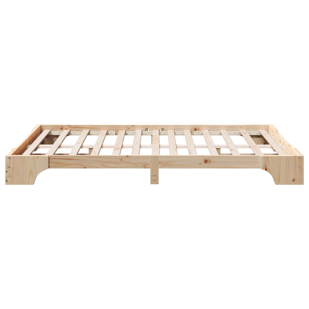 Struttura Letto Naturale Legno di Pino 160 x 200 cm Durevole