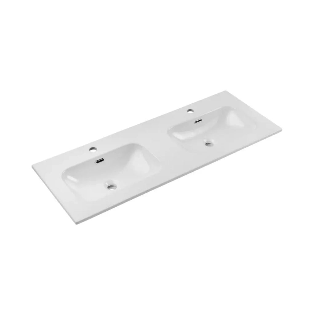 Set da bagno BRAZZA: mobile sotto lavabo 120cm + doppio lavabo incassato bianco