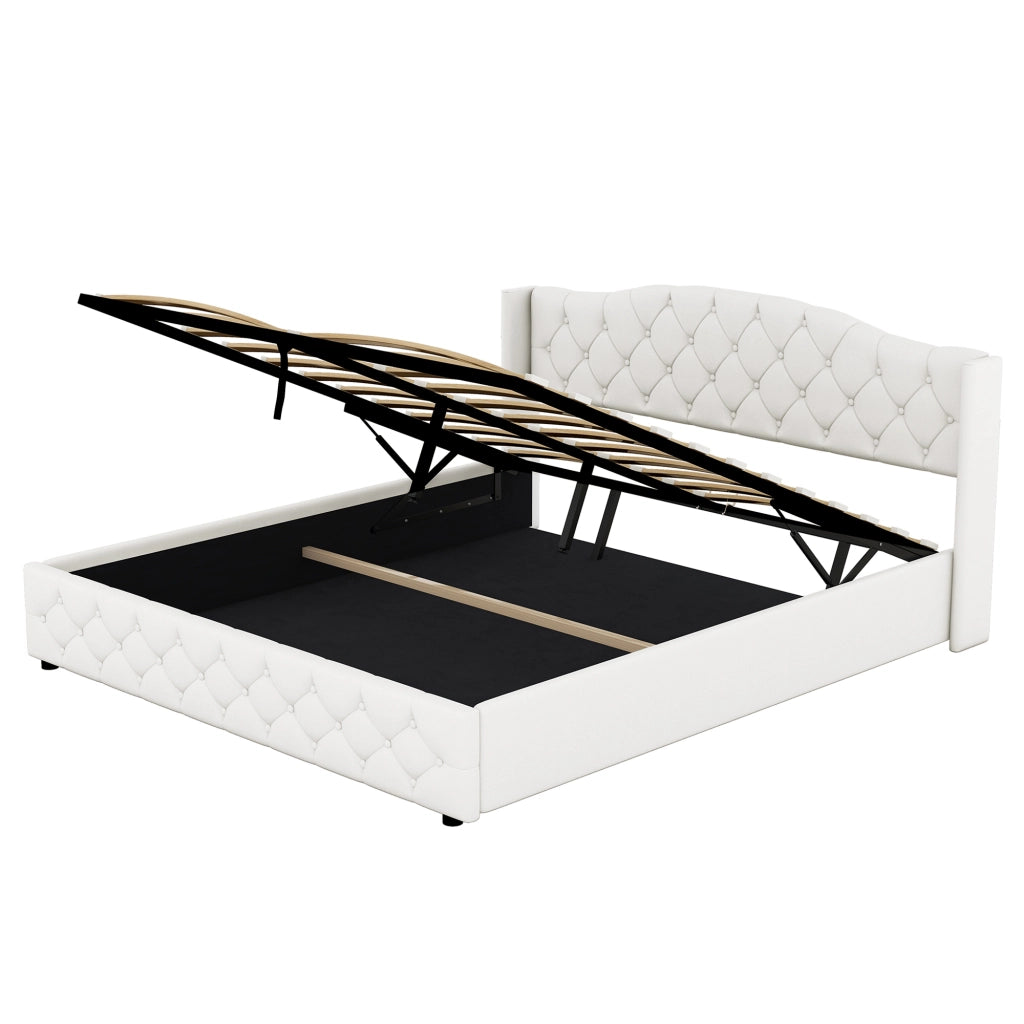 letto imbottito lino beige 180 x 200 cm