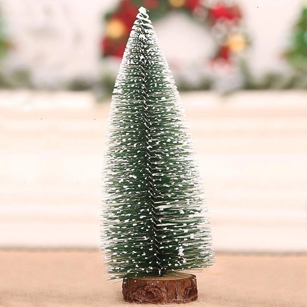 Trade Shop - Set 4 Alberelli Innevati Mini Albero Natale 31cm Decorazioni Addobbi Natalizi -