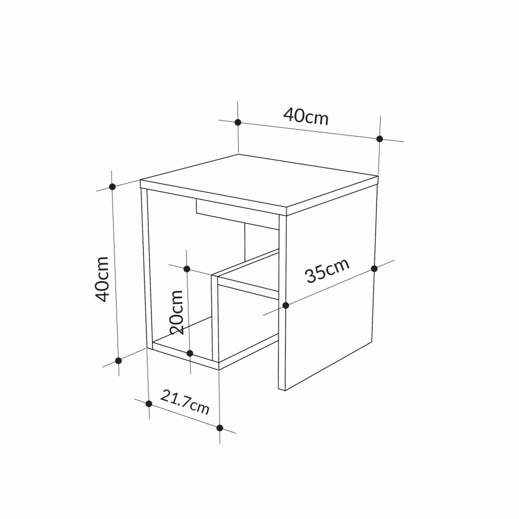 Tavolino in legno "Bon" 40 x 35 x 40 cm - Hitit