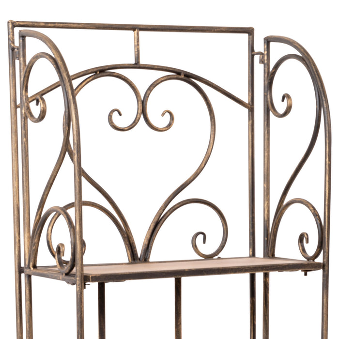 Ruby - scaffale in legno e metallo anticato a 3 ripiani - 41x26x122h cm