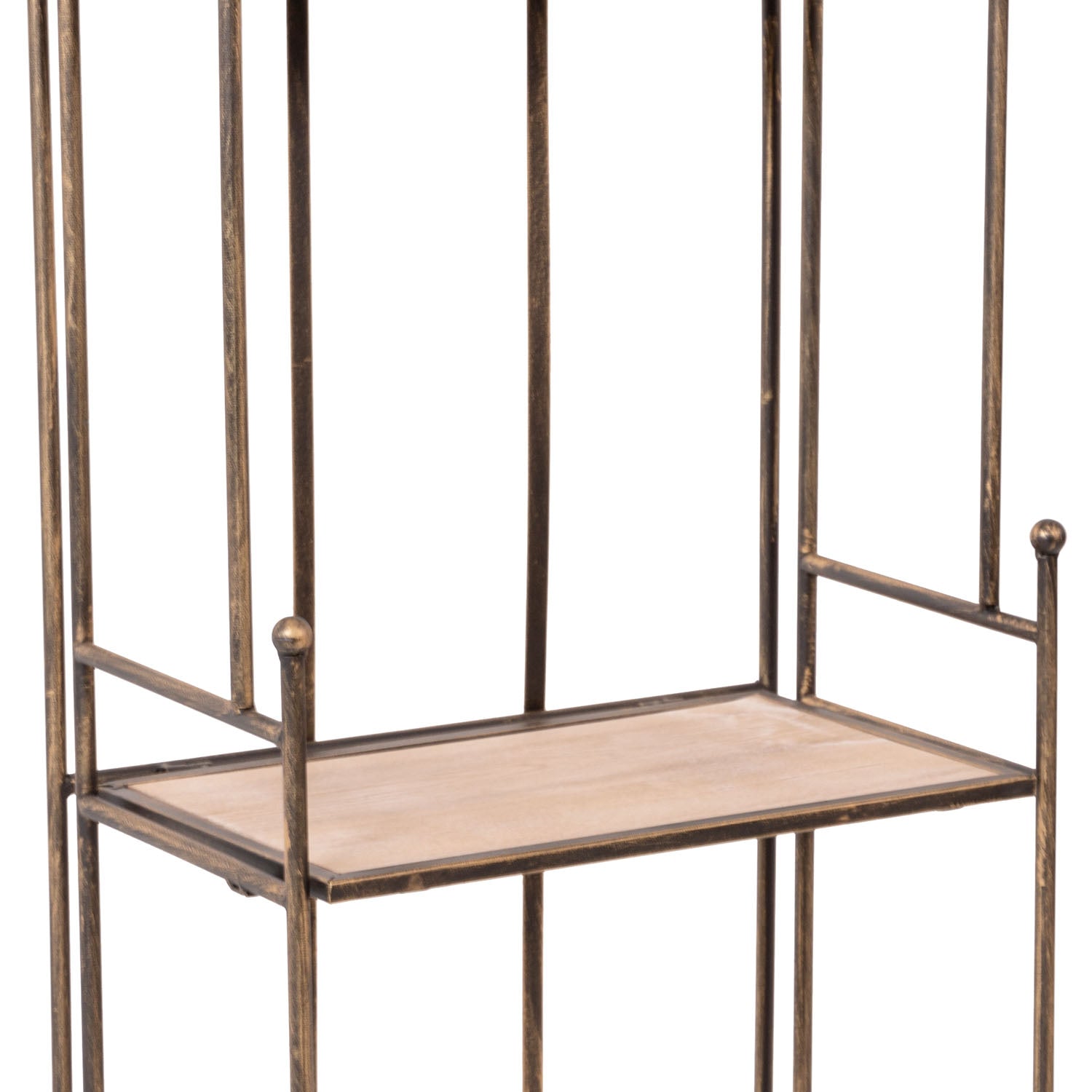 Ruby - scaffale in legno e metallo anticato a 3 ripiani - 41x26x122h cm