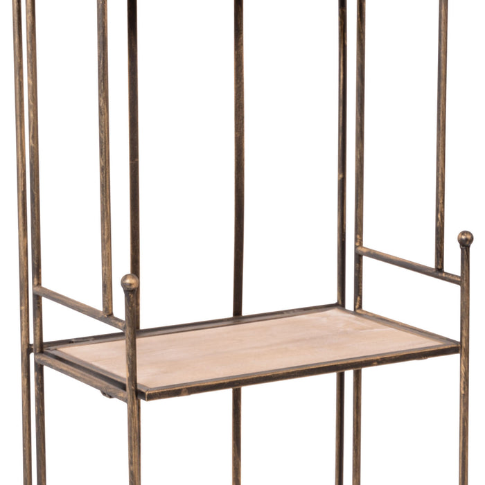 Ruby - scaffale in legno e metallo anticato a 3 ripiani - 41x26x122h cm
