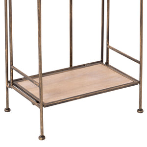 Ruby - scaffale in legno e metallo anticato a 3 ripiani - 41x26x122h cm