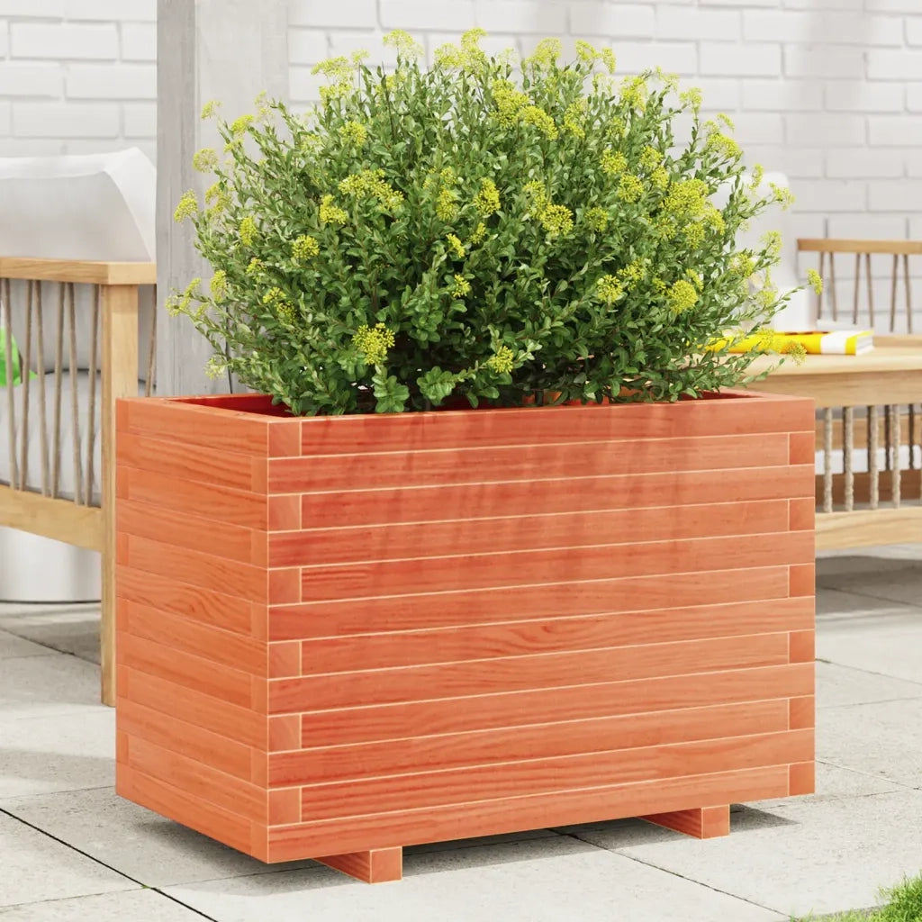 Fioriera Giardino Marrone Cera 70x40x49,5cm Legno Massello Pino