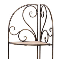 Ruby - scaffale angolare in legno e metallo anticato - 49x36x122h cm