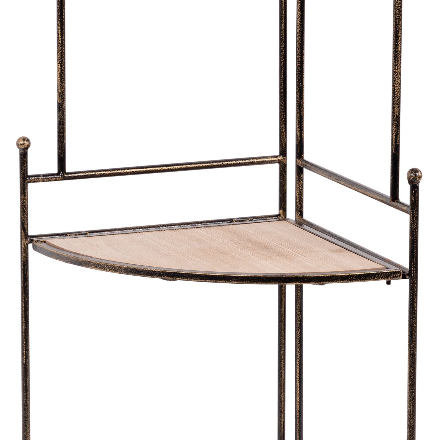 Ruby - scaffale angolare in legno e metallo anticato - 49x36x122h cm