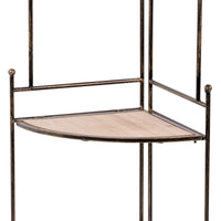 Ruby - scaffale angolare in legno e metallo anticato - 49x36x122h cm