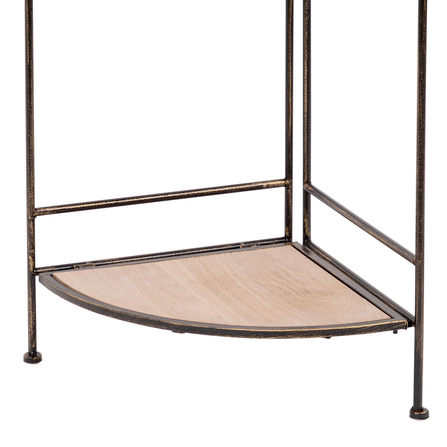 Ruby - scaffale angolare in legno e metallo anticato - 49x36x122h cm