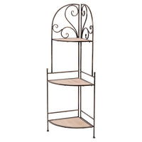 Ruby - scaffale angolare in legno e metallo anticato - 49x36x122h cm