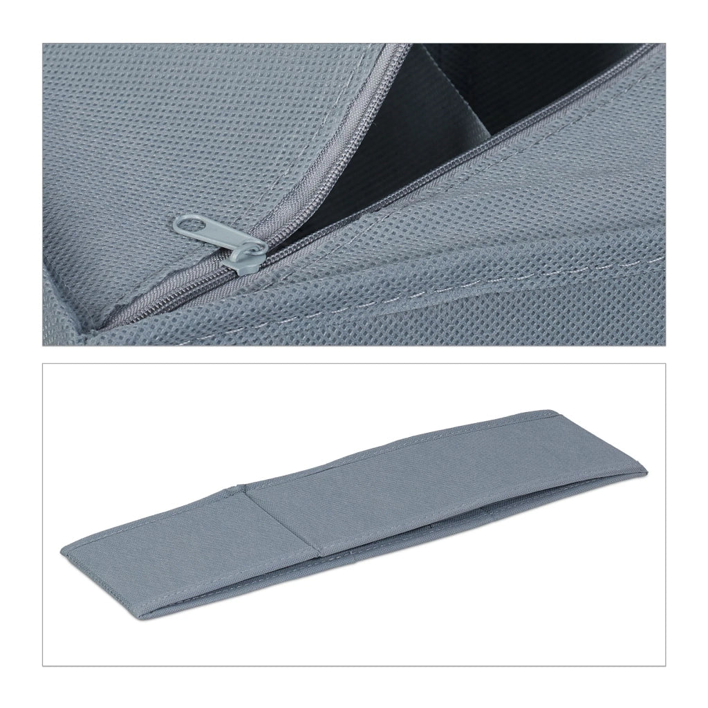 Set di 4 organizer per cassetti pieghevoli pratici porta calzini biancheria intima 33 x 33 x 10 cm in tessuto grigio 13_0014532