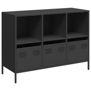 Credenza | Madia | Buffet da pranzo | Armadio da pranzo Nera 101,5x39x73,5 cm in Acciaio Laminato a Freddo