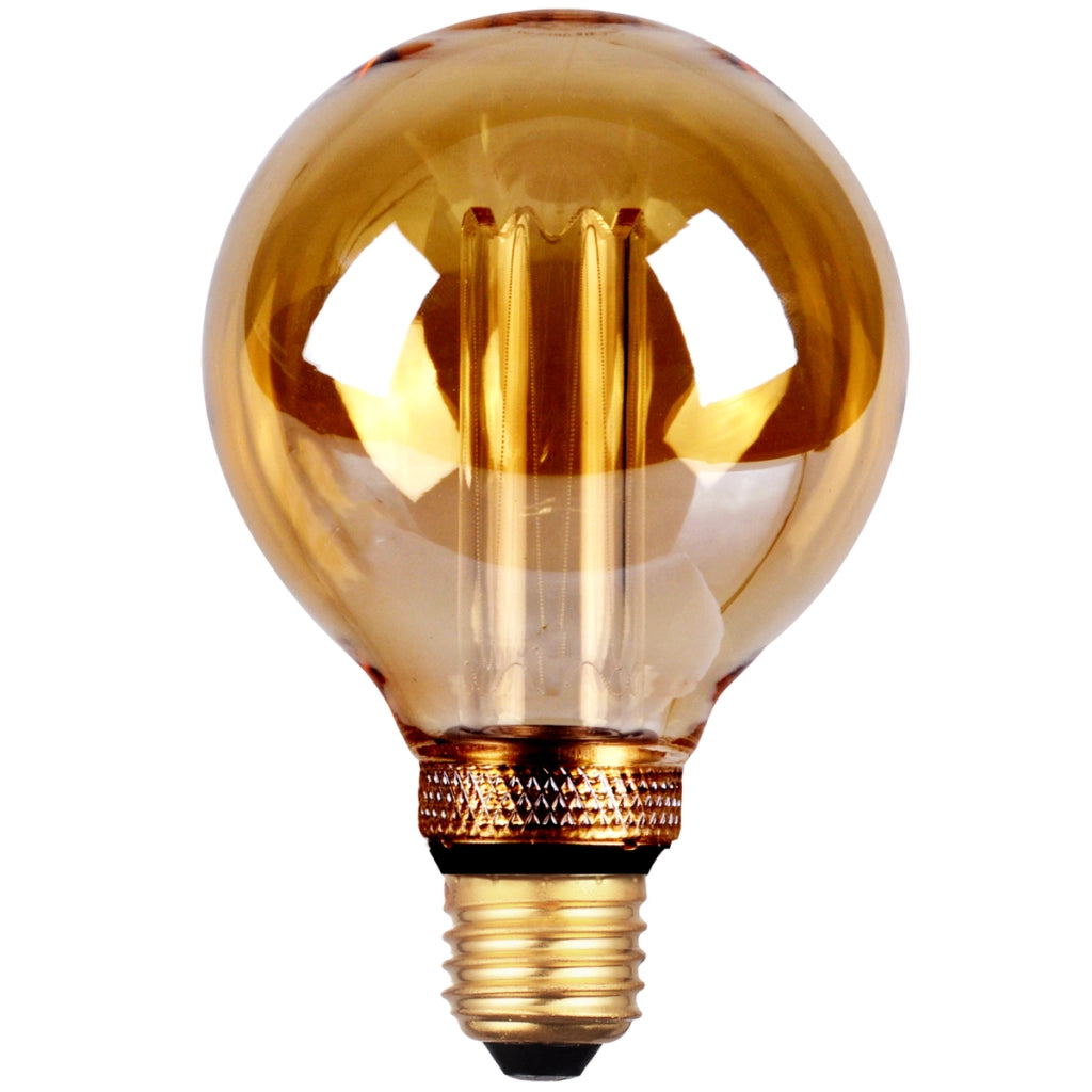 Lampadina LED G95 ambra E27 4W 200lm 1800K DecoVintage Polux