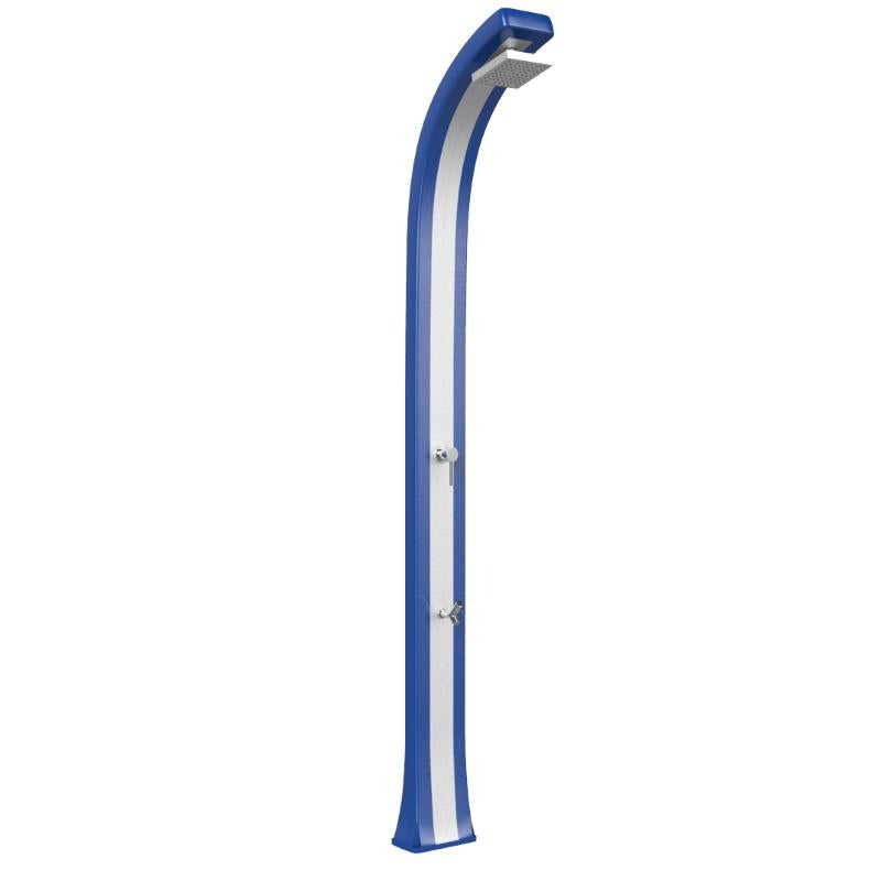 Doccia Tradizionale In Polietilene Spring Plus Con Miscelatore E Lavapiedi Colore Blu/Inox Cv-B125/5002-I