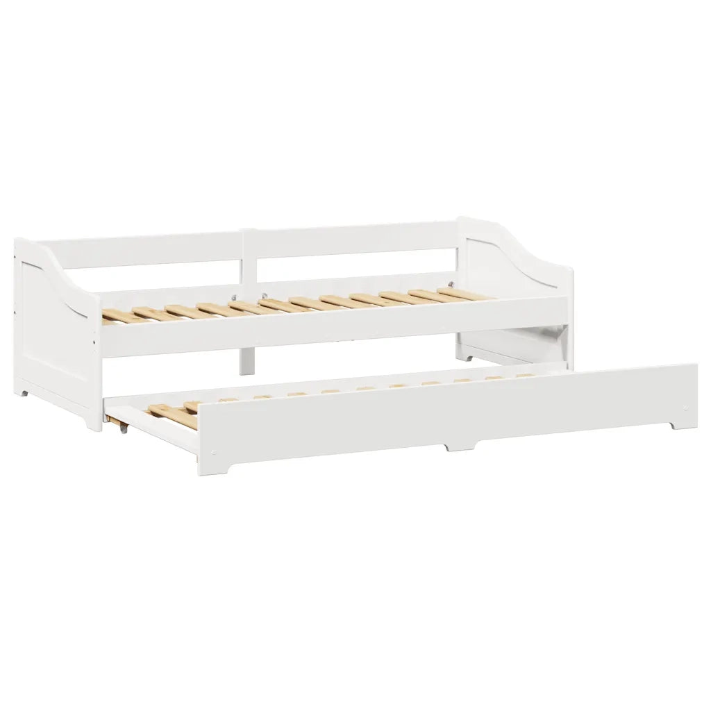 vidaXL Lettino con Rotelle senza Materasso IRUN Bianco 90x200 cm