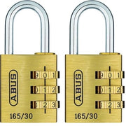 Cassaforte a combinazione con sicurezza 3 - Set da 2 - con combinazione personalizzabile - cassaforte da valigia/scrigno - materiale in ottone - codice di sicurezza 165/30