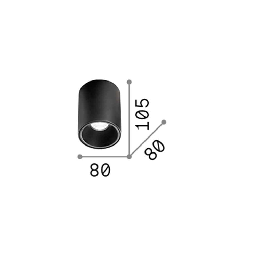 Plafoniera Moderna Nitro Round Alluminio Bianco Led 10W 3000K Luce Calda