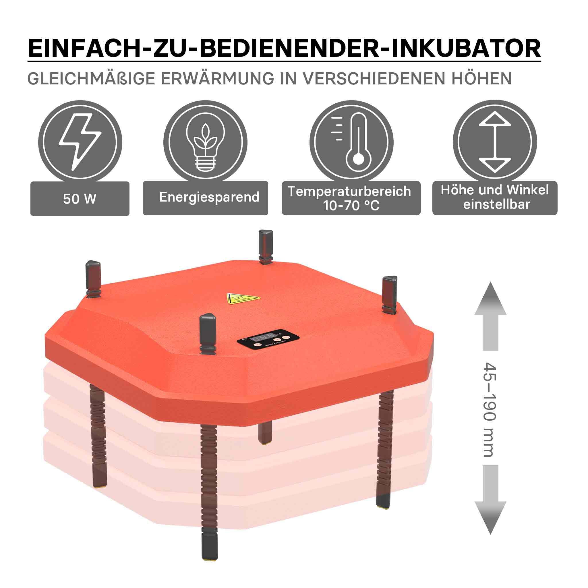 Fudajo Chioccia artificiale 40x55cm 50W Piastra termica per 40-45 pulcini, temperatura regolabile