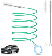 Rinomina Auto Schermo Porta Reinigatore a Spazzola, 300cm Lungo Schermo Porta Spazzola di Scarico Flessibile Strumento Pulitore di Tubi con 2 Pezzi 20cm Spazzola di Pulizia per Auto Schermo Porta Spazzolino di Scarico di Ventilazione